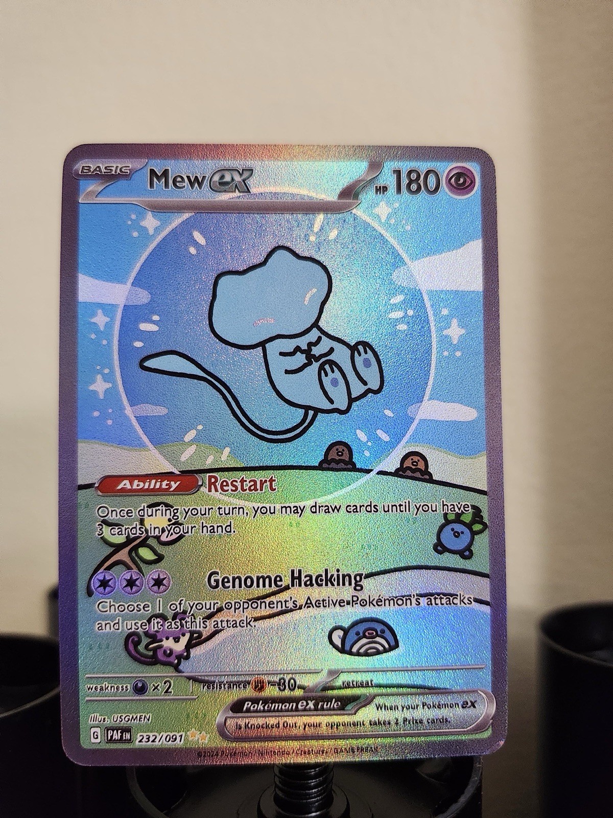 Mew ex SV: Paldean Fates 232/091 Full Art Holo Special Illustration Rare Card