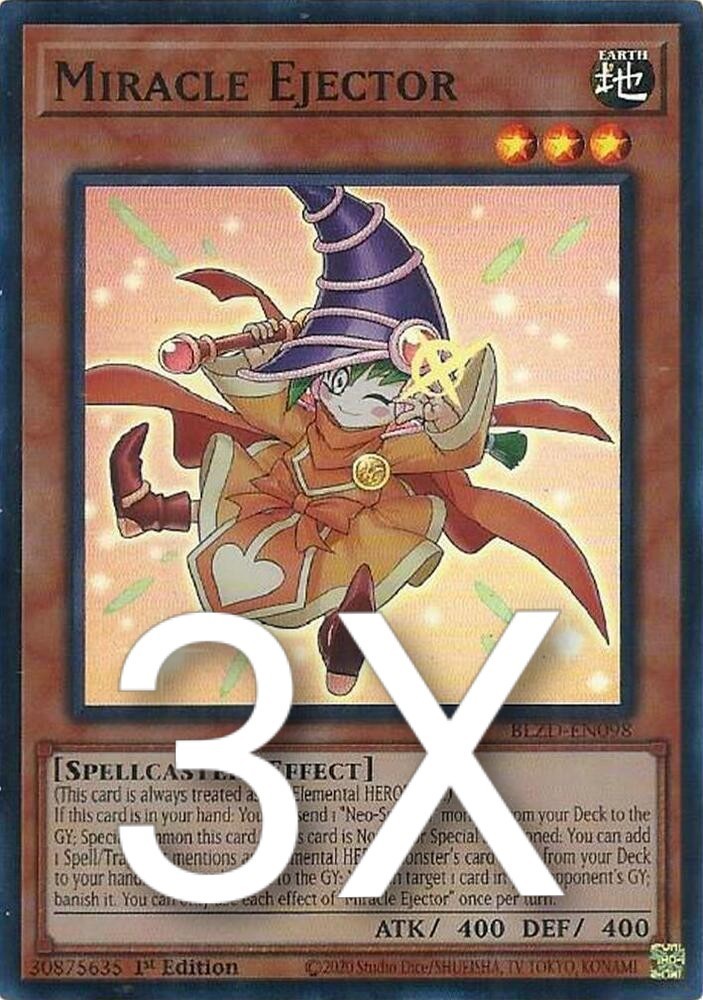 Yu-Gi-Oh! 3x Miracle Ejector BLZD-EN098 Super Rare