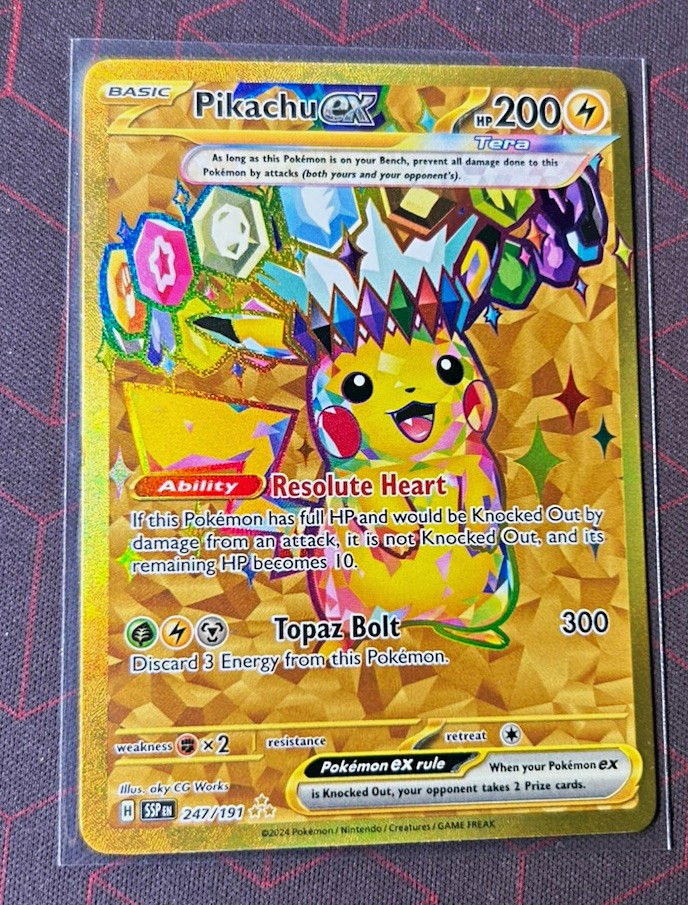 Pikachu ex 247/191 Sv08 Surging Sparks Hyper Rare Full Art Holo