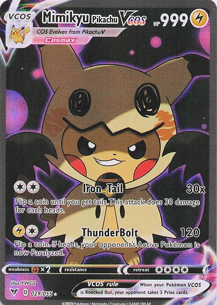 Mimikyu Pikachu Pokemon Card VCOS Holo Cosplay