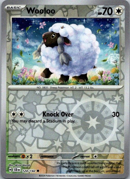 Wooloo Reverse Holo Common SV07: Stellar Crown 124/142 NM
