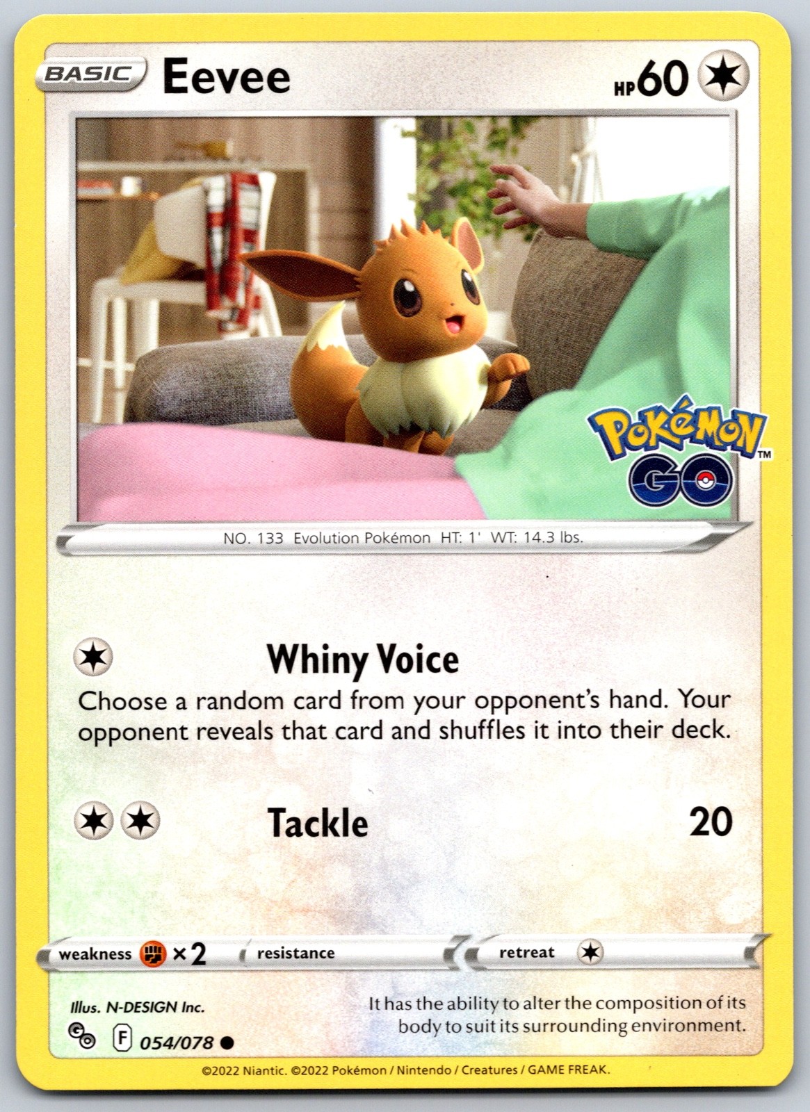 Eevee Common N-DESIGN Inc. Pokemon GO 054/078 NM