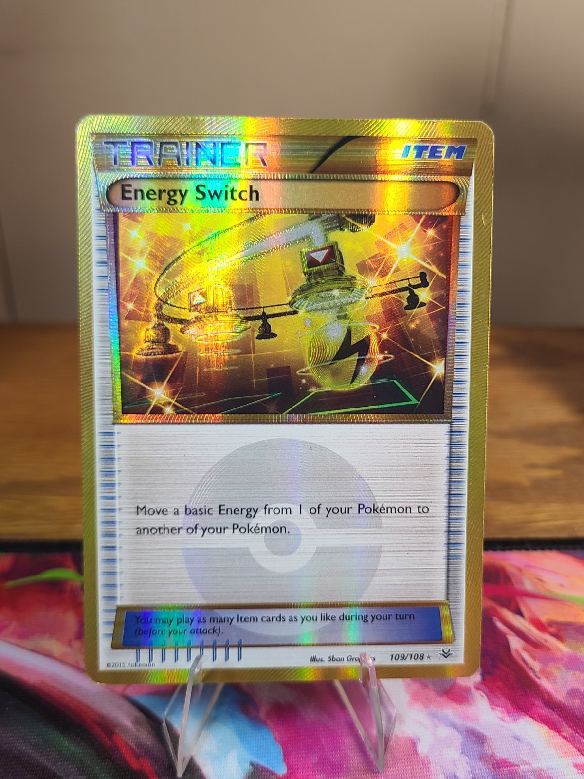 Pokémon TCG Energy Switch 109/108 Roaring Skies Holo Gold Secret Rare MP