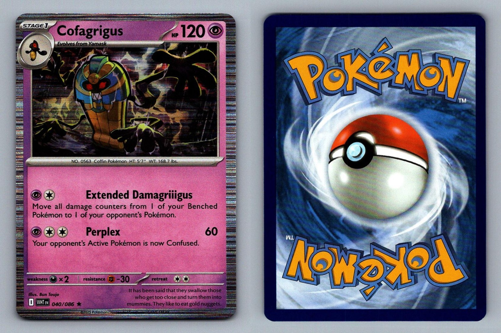 Cofagrigus #040/086 Holo White Flare (Bun Toujo) Pokemon Card – NM
