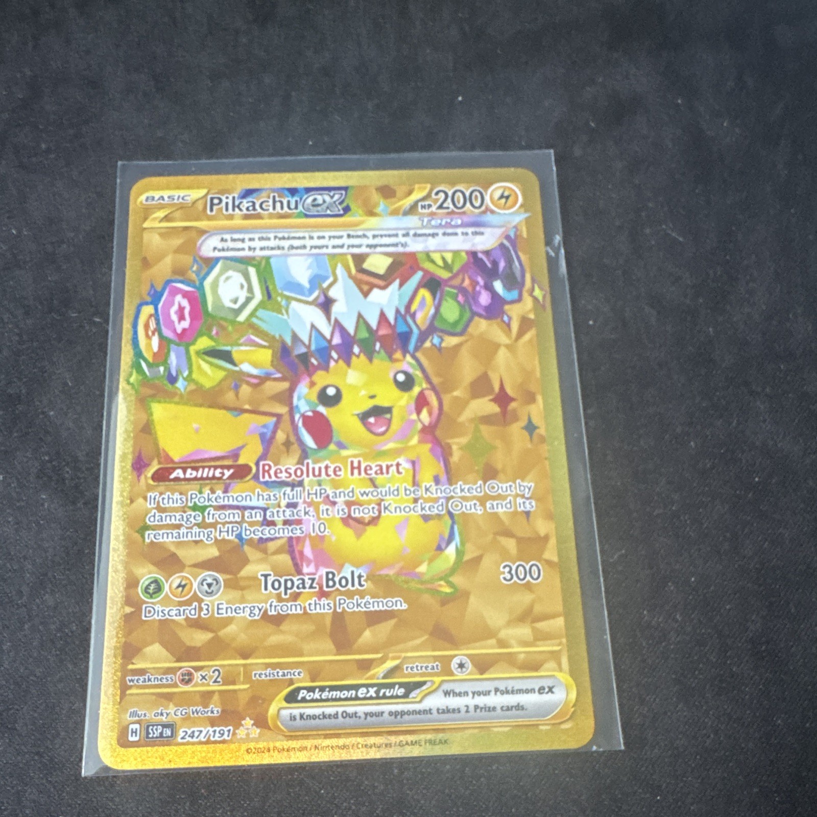 Pokemon TCG Pikachu ex 247/191 SV08 Surging Sparks Hyper Rare Full Art Holo EN