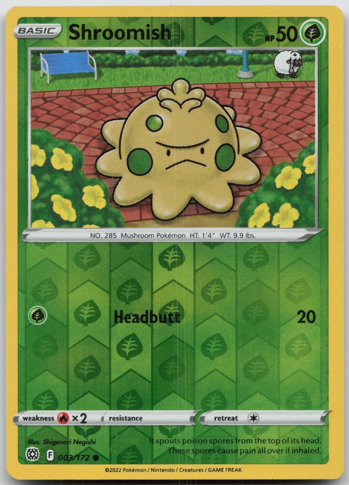 Shroomish Common Reverse Holo SWSH09: Brilliant Stars 003/172 LP Midori Harada