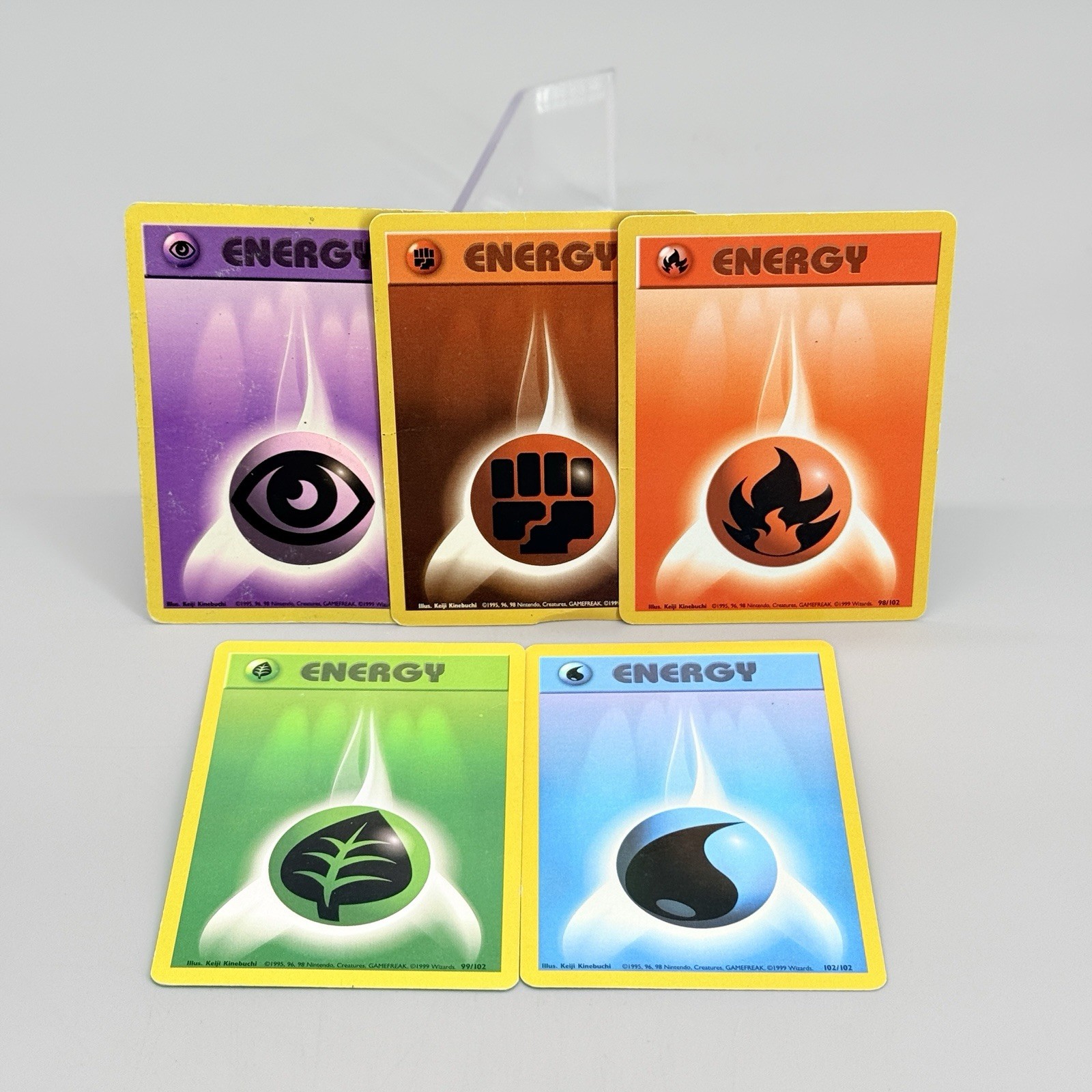 Pokémon Fire Grass Water Fighting Psychic Energy /102 Cards Base Set Unlimited