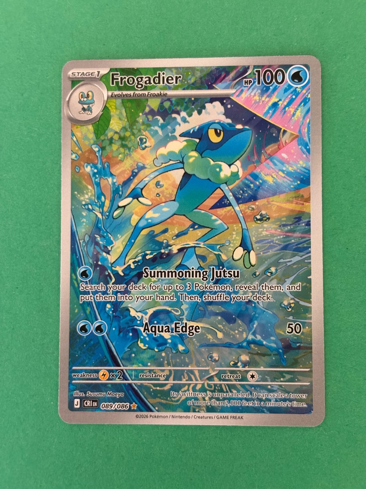 Pokemon TCG Frogadier 089/086 Illustration Rare IR Chaos Rising Holo NM