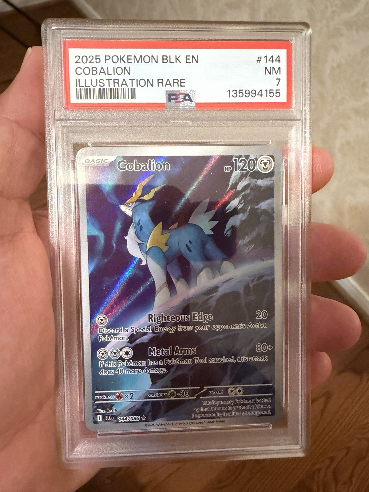 Pokémon TCG Cobalion Black Bolt 144/086 IR Illustration Rare NM Condition