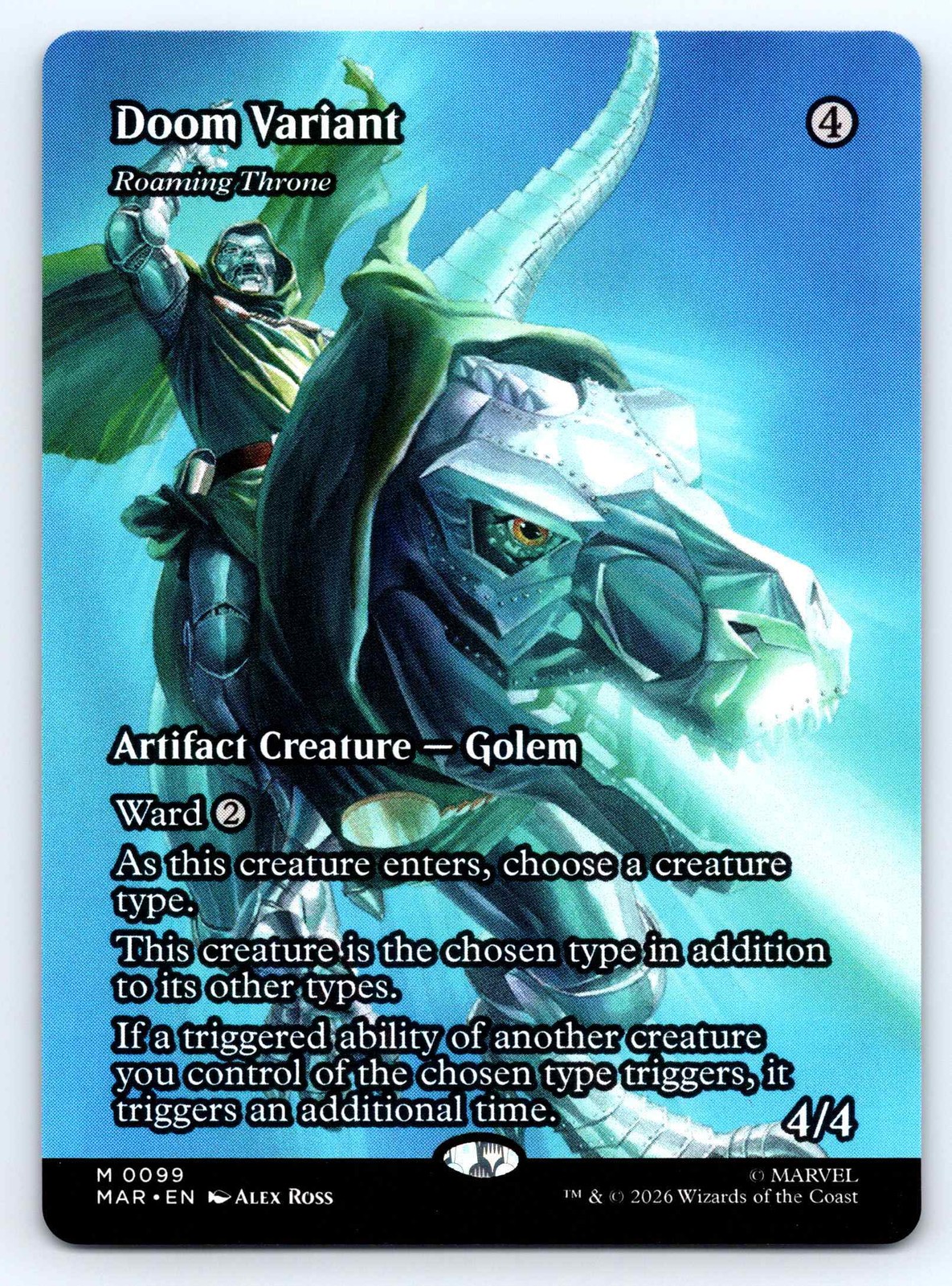 Doom Variant – Roaming Throne Borderless #99 MAR Marvel Universe Non-Foil MTG NM