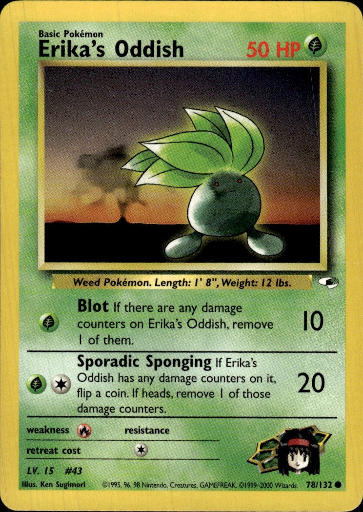 Pokemon Gym Heroes #078/132 Erika’s Oddish Common Lightly played