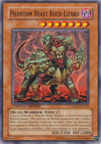 Phantom Beast Rock-Lizard – GLD2-EN014 – Common – Limited Edition – Heavily Play
