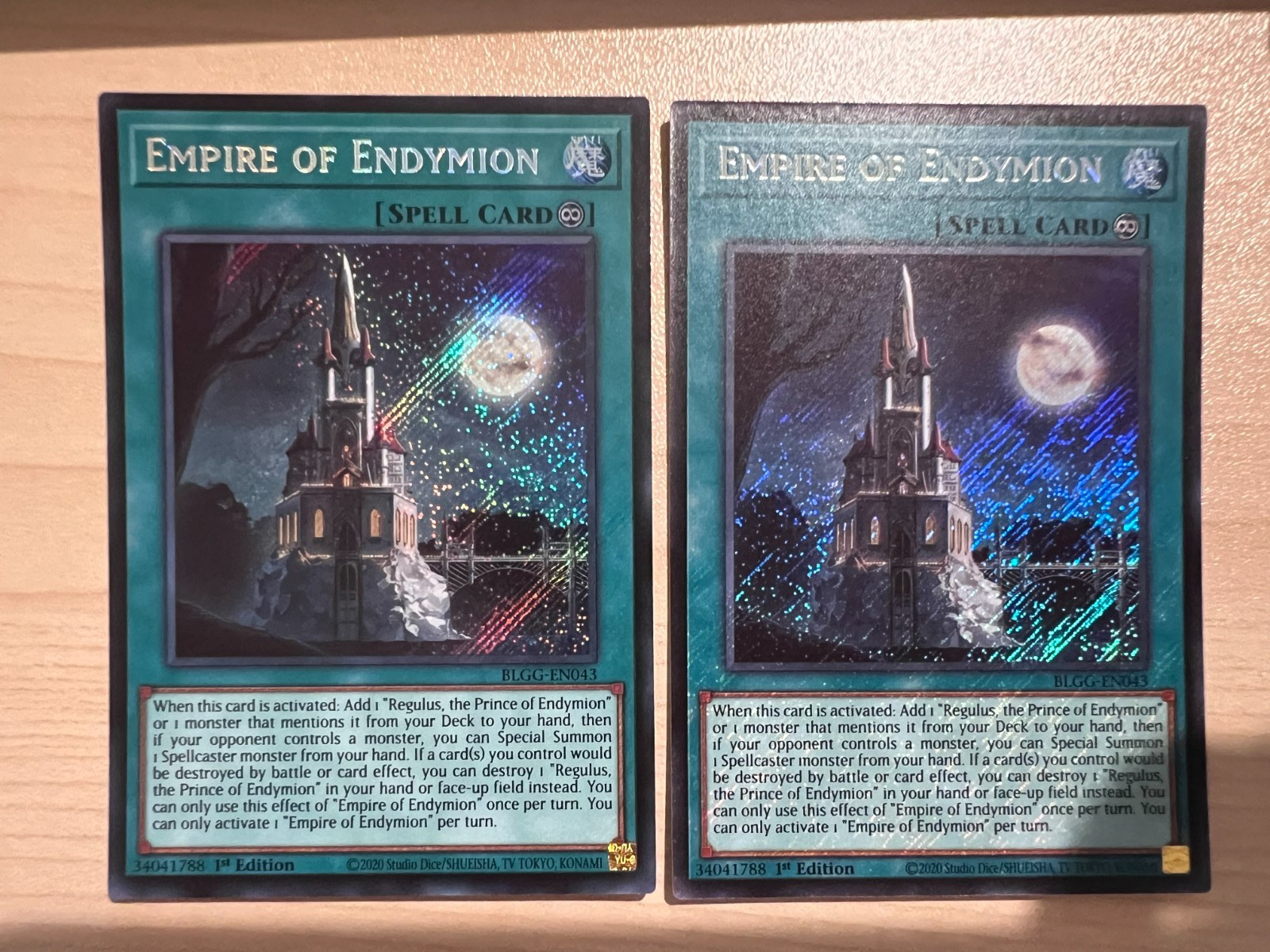 2X Yugioh Empire of Endymion BLGG-EN043 Secret Rare 1st Edition Near Mint