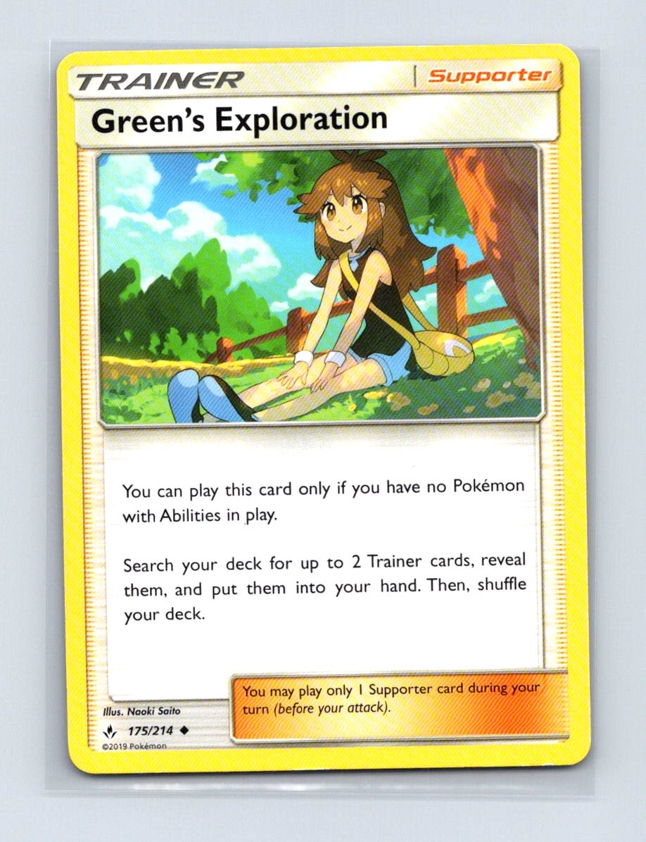 Green’s Exploration 175/214 Uncommon Unbroken Bonds Pokemon Lightly Played