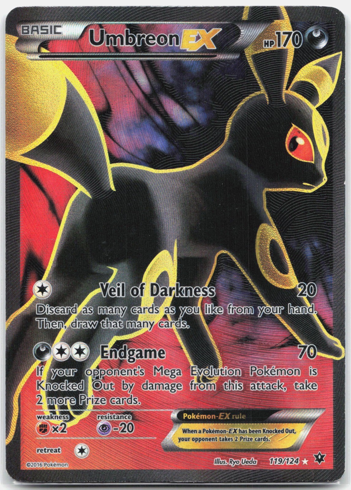 Umbreon EX (Full Art) Ultra Rare XY – Fates Collide FCO Holo 119/124 2016 LP