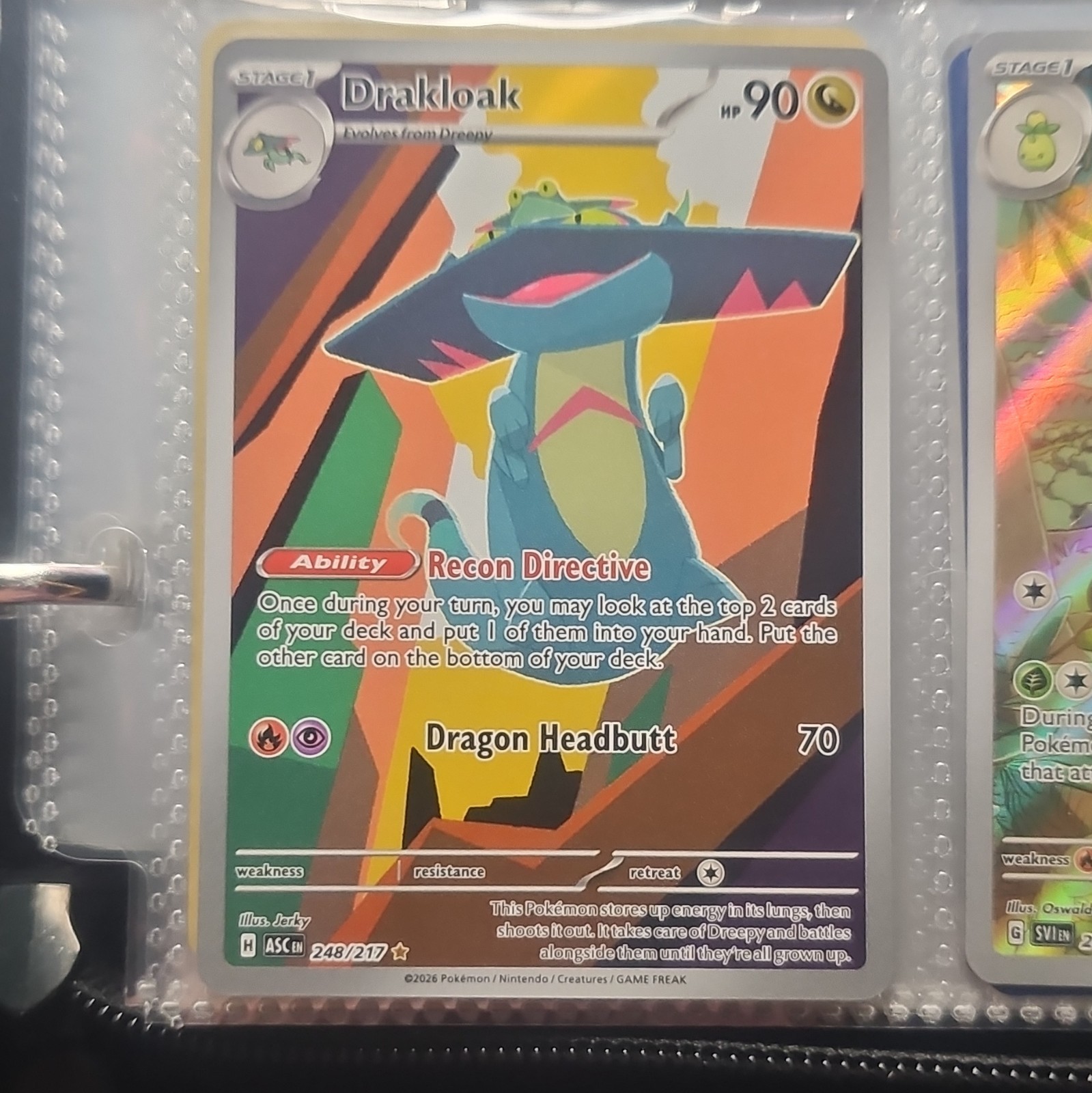 Pokémon Drakloak Full Art Hyper Rare Holo 248/217 Temporal Forces 90 HP 2024