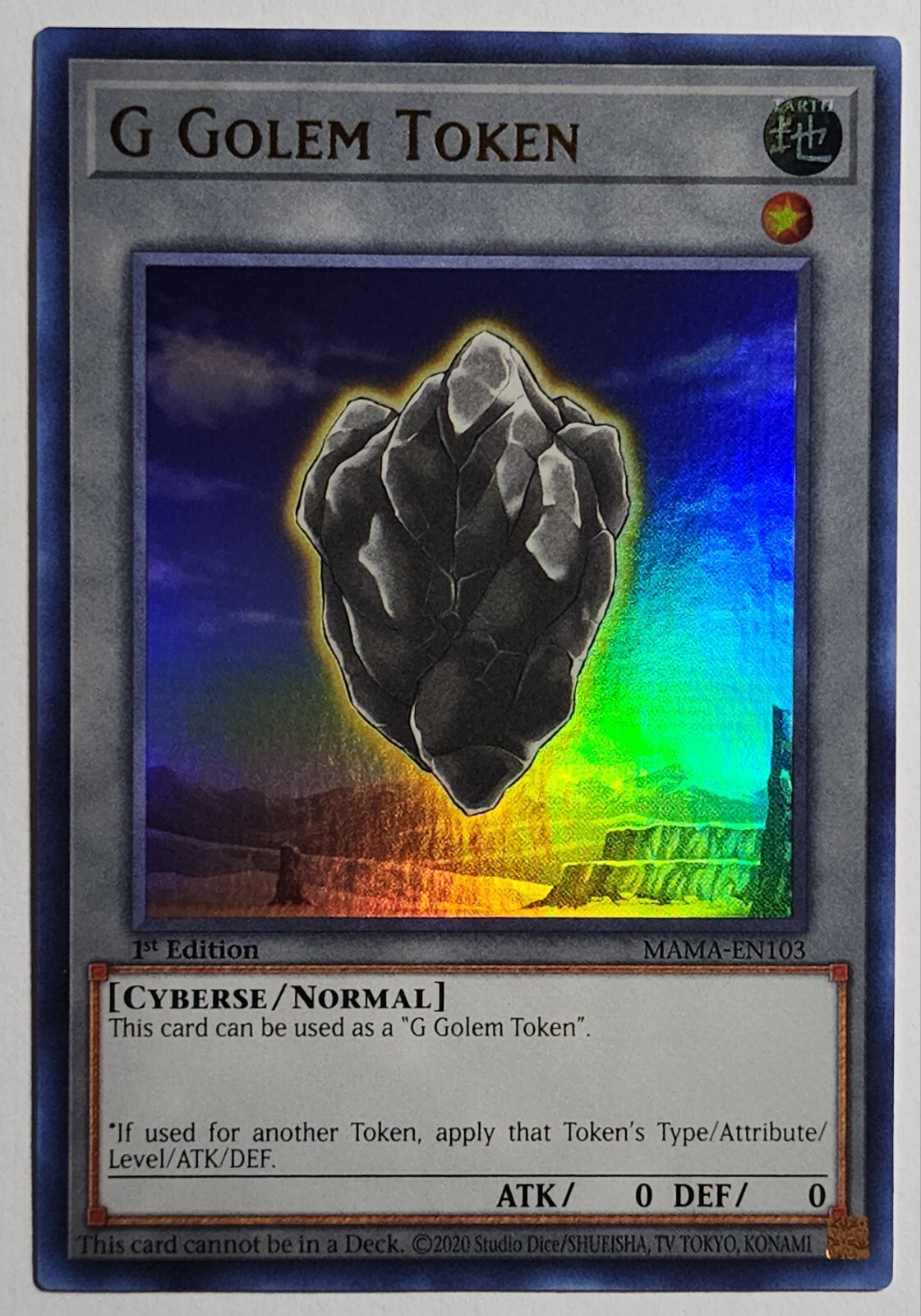 Yugioh x3 G Golem Token MAMA-EN103 Ultra Rare 1st Edition
