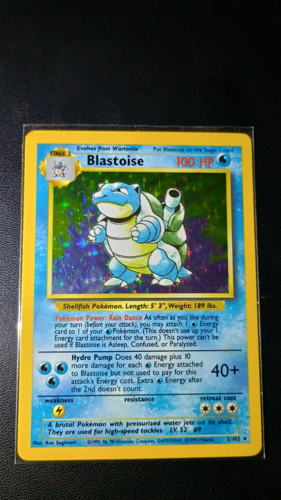 Pokemon Base Set Blastoise 2/102 Holo Rare LP