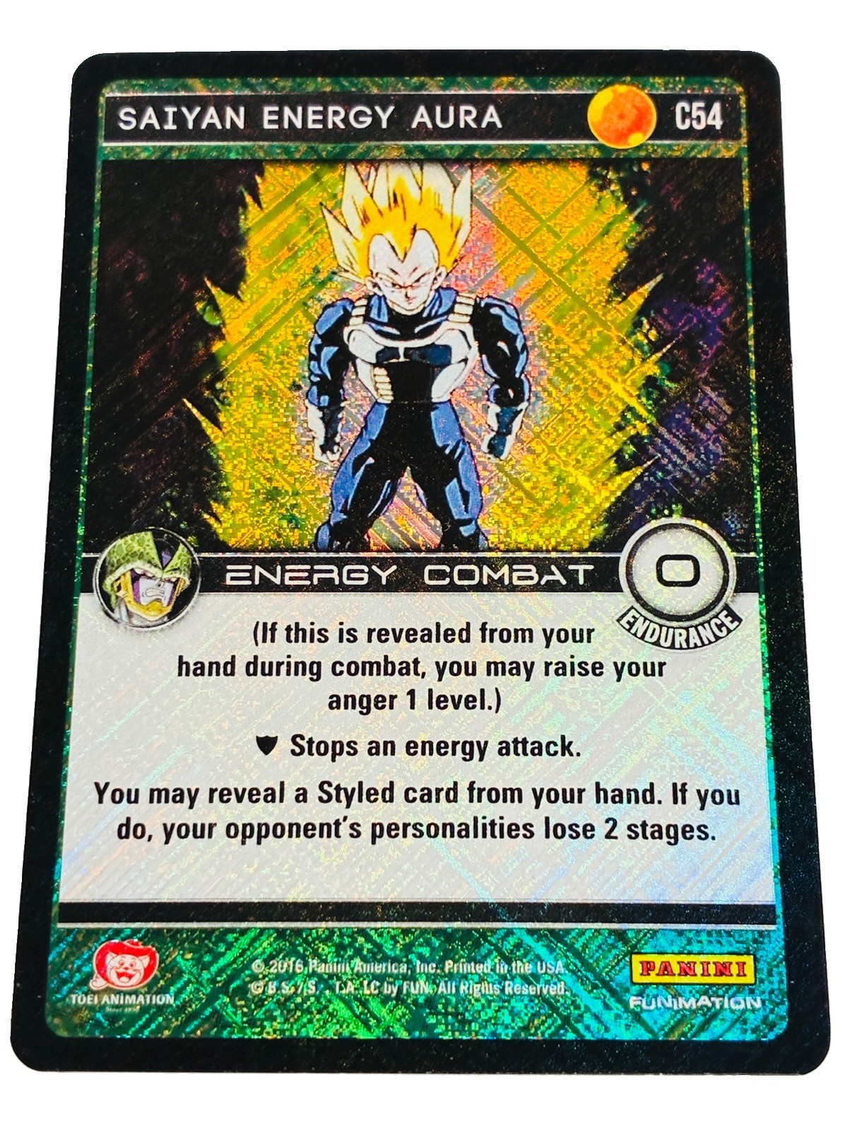 DBZ Dragon Ball Z TCG Panini Perfection C54 Saiyan Energy Aura Foil