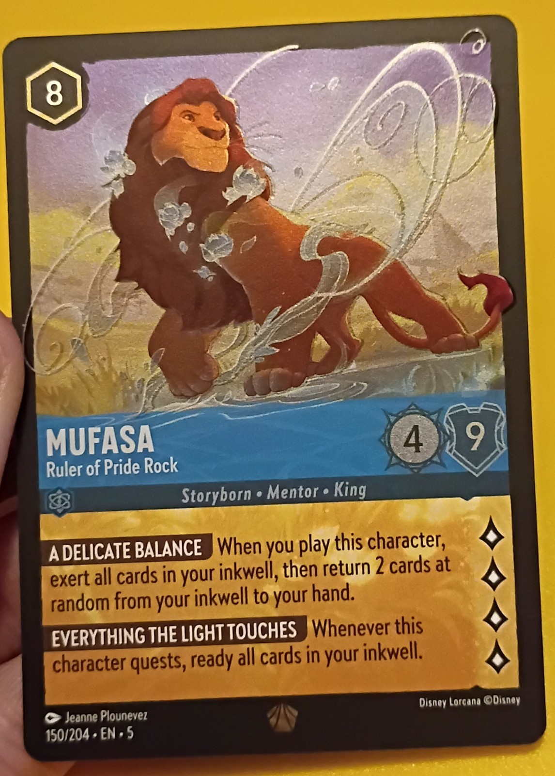 Disney Lorecana Enchanting Shimmering Skies Mufasa Ruler of Pride Rock 150/204