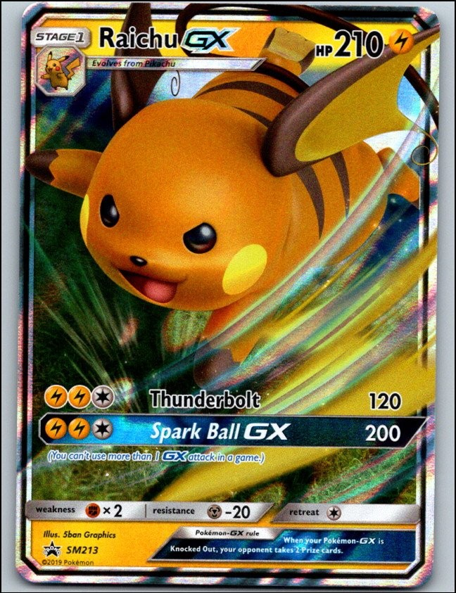 Pokemon TCG SM Promos Raichu GX SM213 Promo 2016