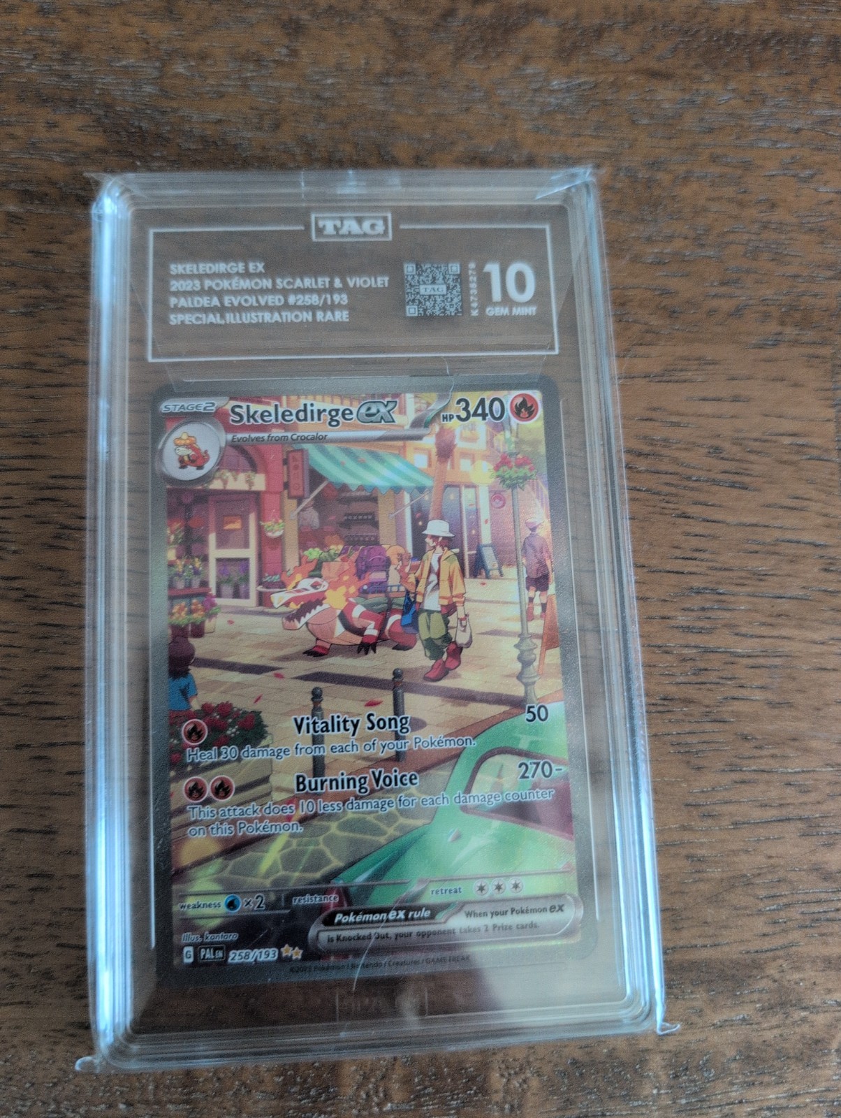 Tag 10 Gem Mint Skeledirge EX Holo Card 258/193 Paldea Evolved