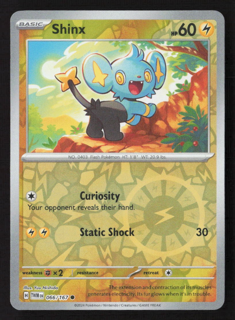 Shinx Common Reverse Holo TWM 066/167 NM Pokemon TCG