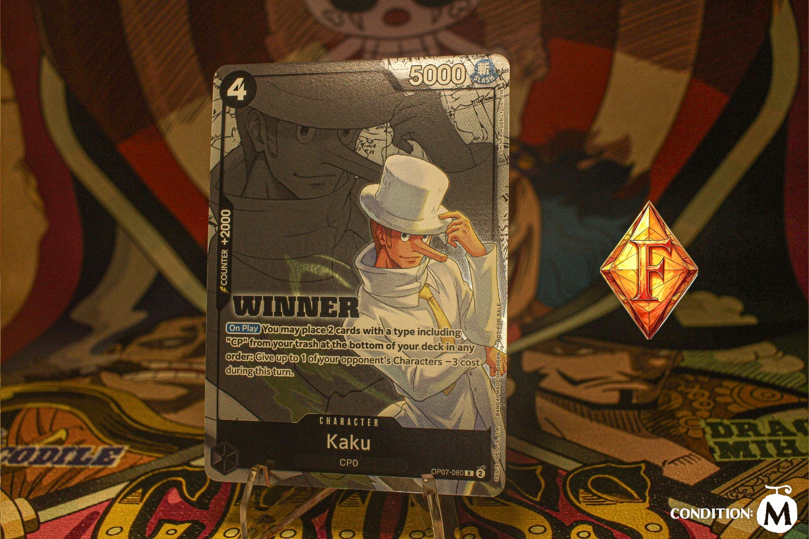 One Piece TCG Kaku OP07-080 TOURNAMENT WINNER PACK NM
