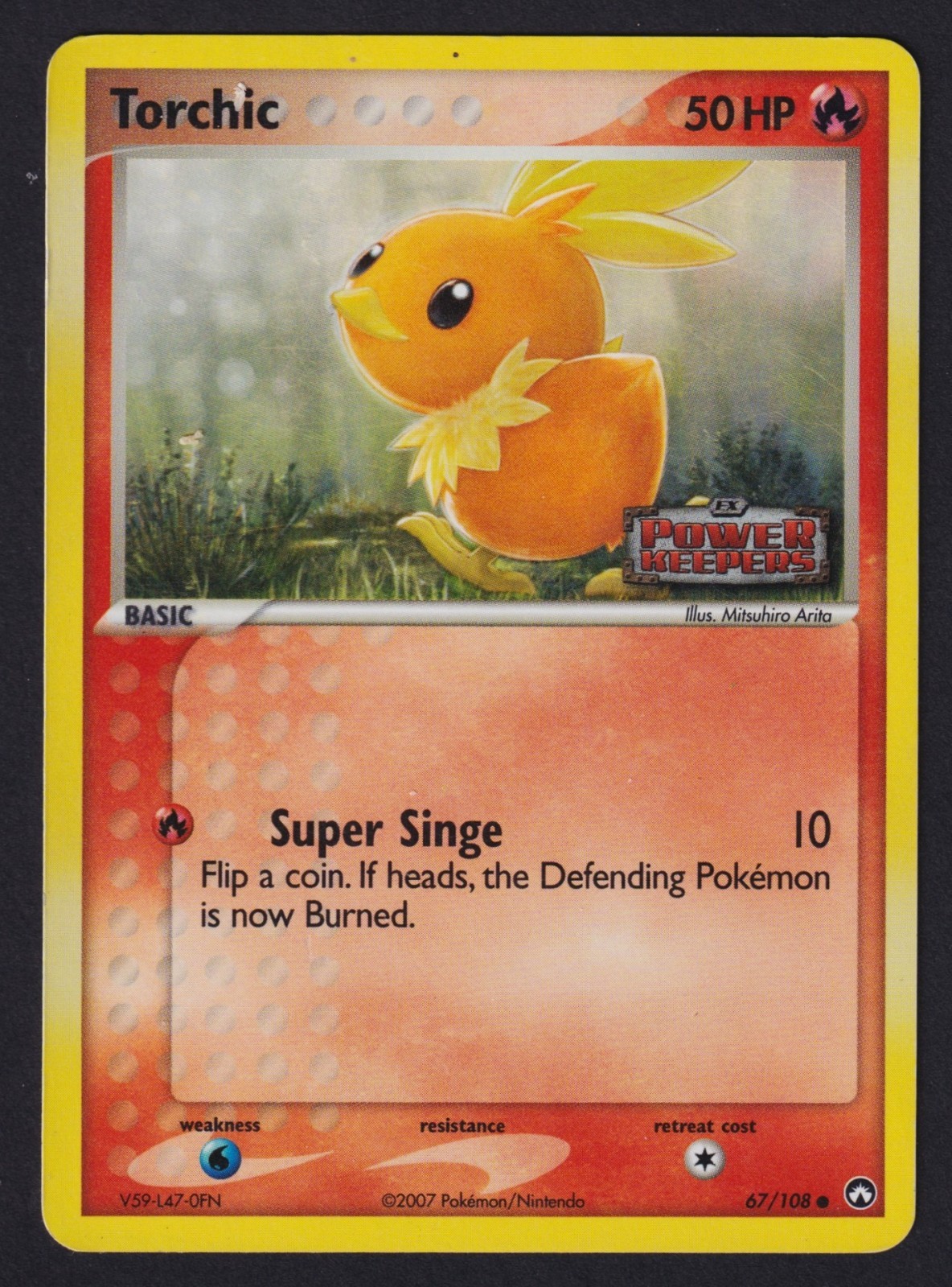 2007 Pokemon EX Power Keepers Torchic Reverse Holo 67/108 Vintage TCG LP