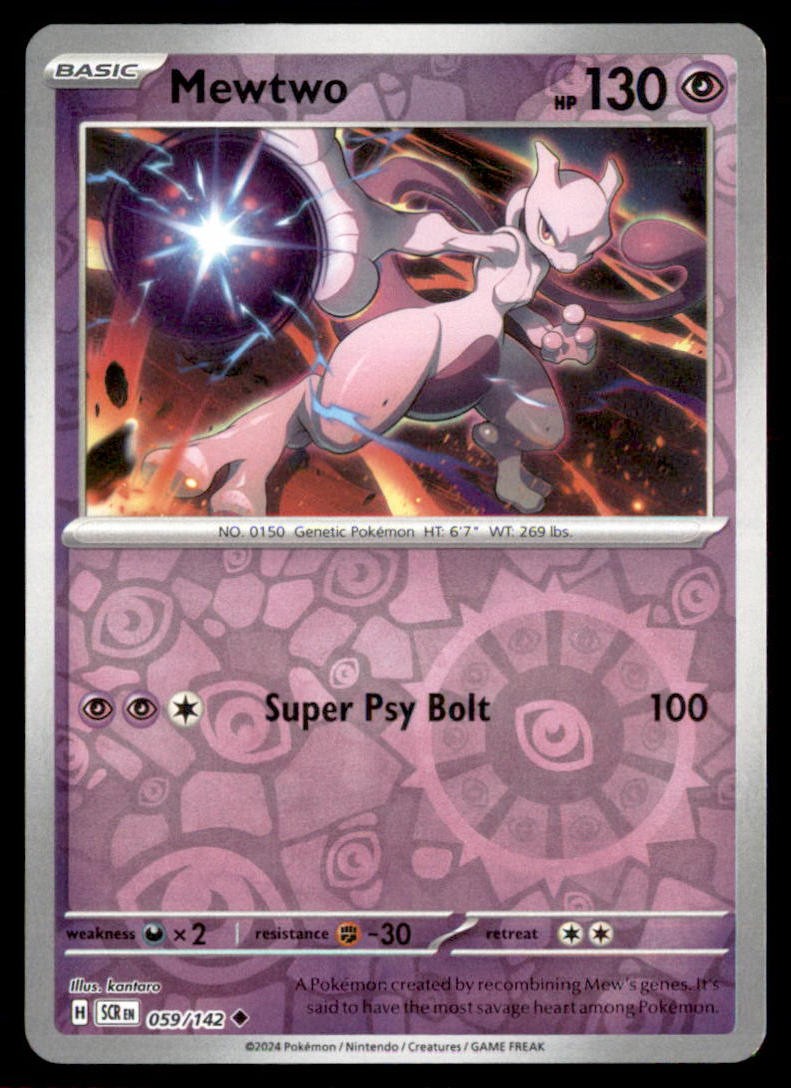 Pokemon Mewtwo 059/142 Stellar Crown Reverse Holo