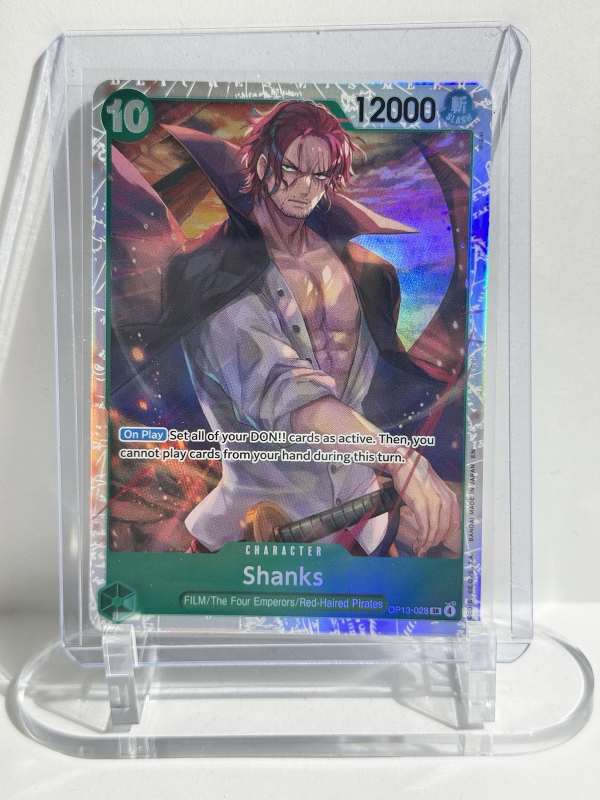 Bandai One Piece Card Game Shanks OP13-028 SR Alt Art Holo EN 12000