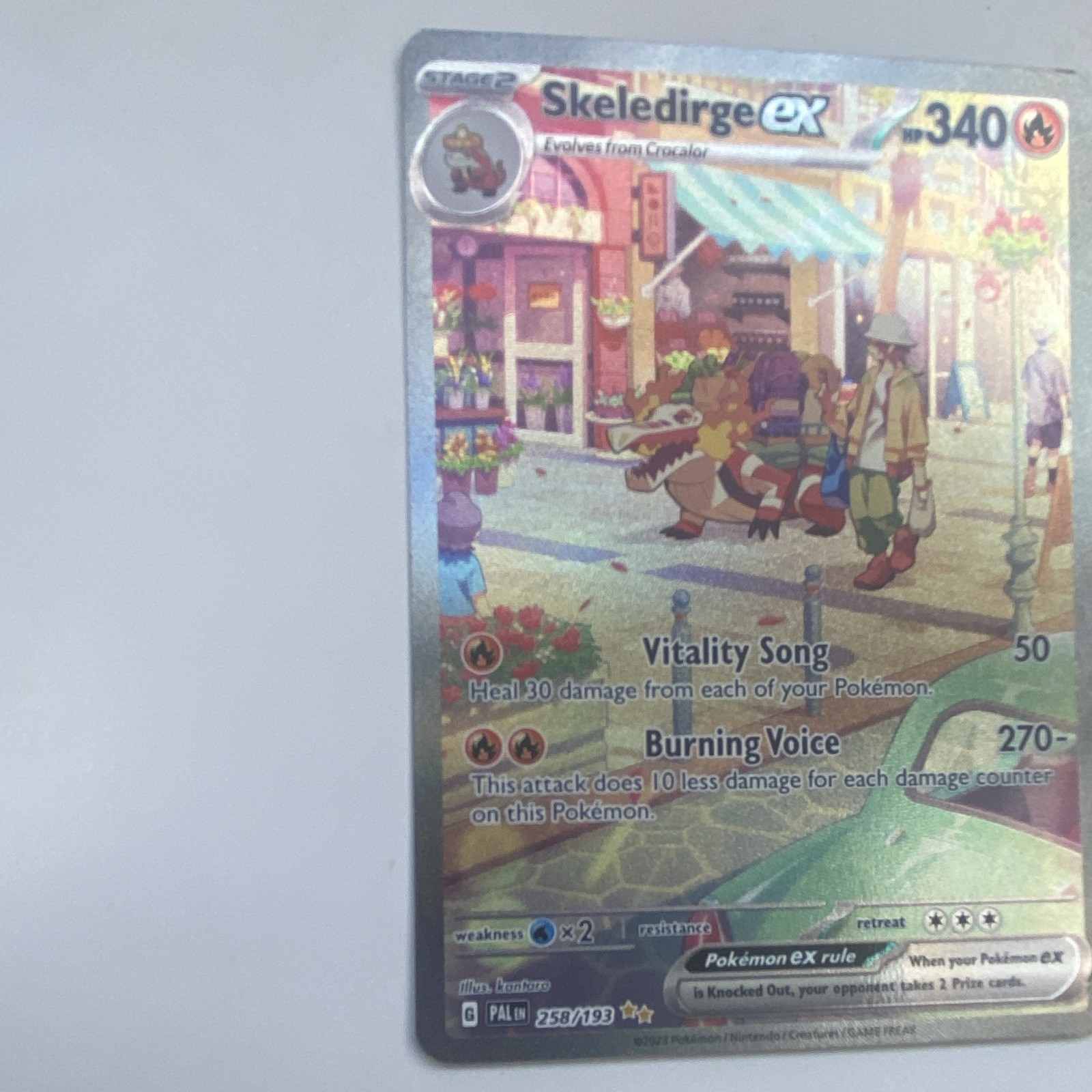 Pokemon TCG Skeledirge ex 258/193 Paldea Evolved Full Art Holo SIR