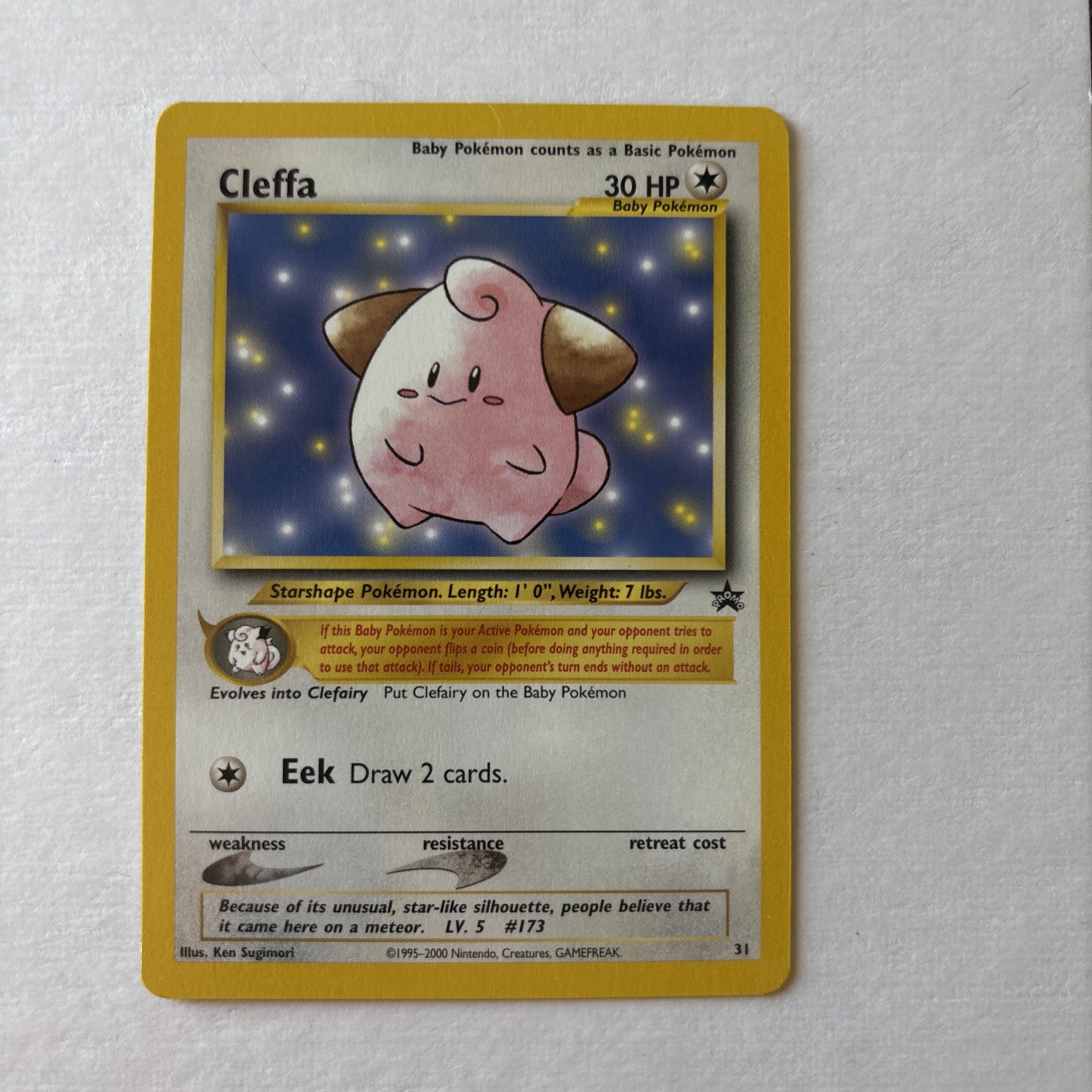Cleffa 31/53 Wotc Promo Regular Pokemon Black Star Promo Card NM