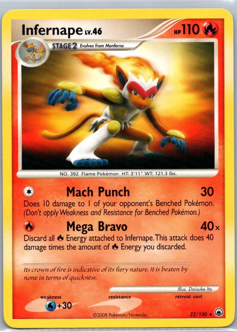 Pokemon TCG Infernape 22/100 Majestic Dawn LP