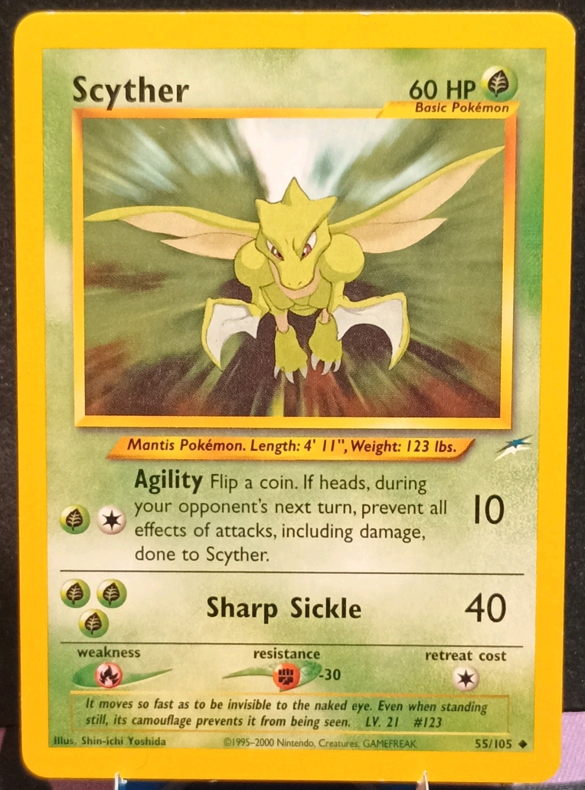 The Pokemon Company Scyther 55/105 Neo Destiny 2000 EN Regular Uncommon (LP)