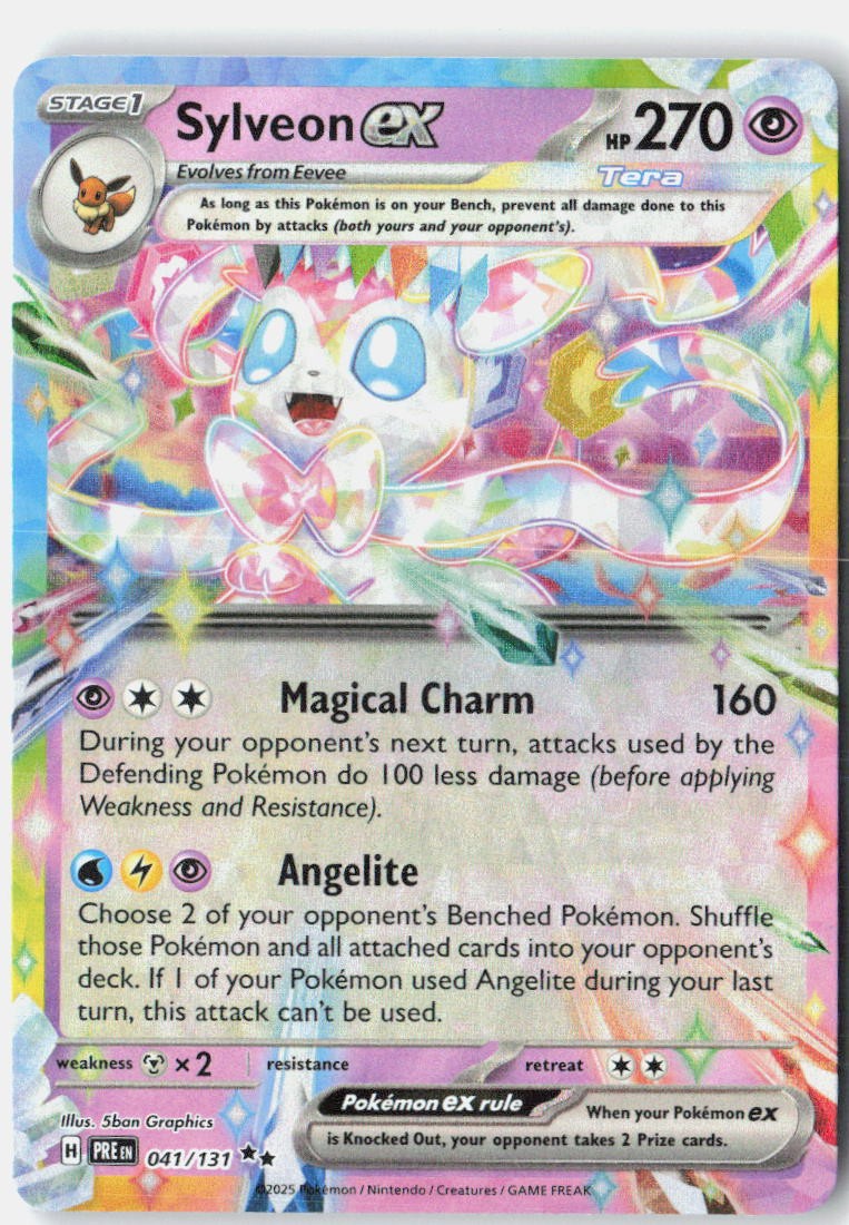 Sylveon ex Near Mint 2025 041/131 Double Rare Holo Prismatic Evolutions