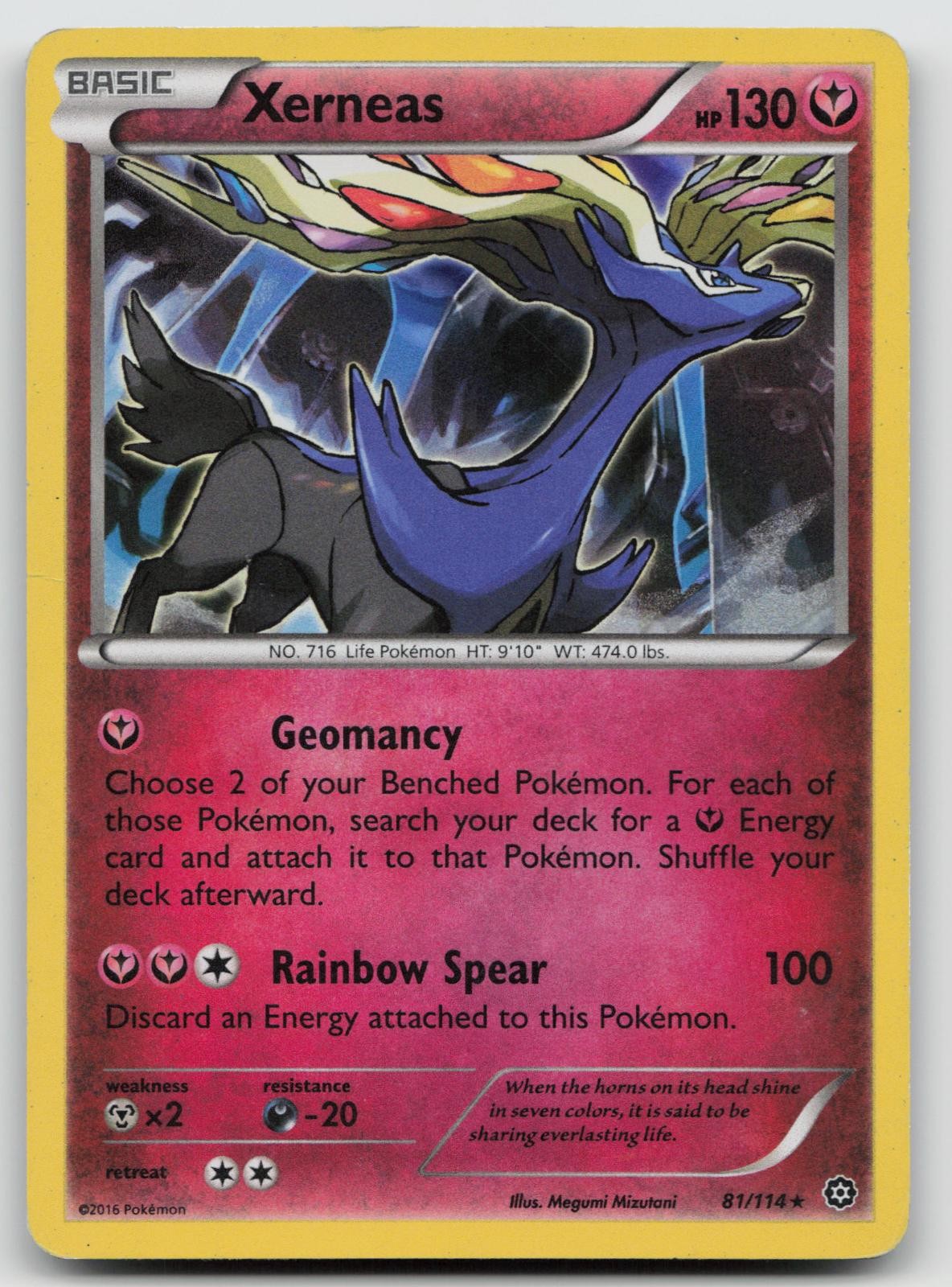Xerneas 81/114 Holo Steam Siege Pokemon MP E15