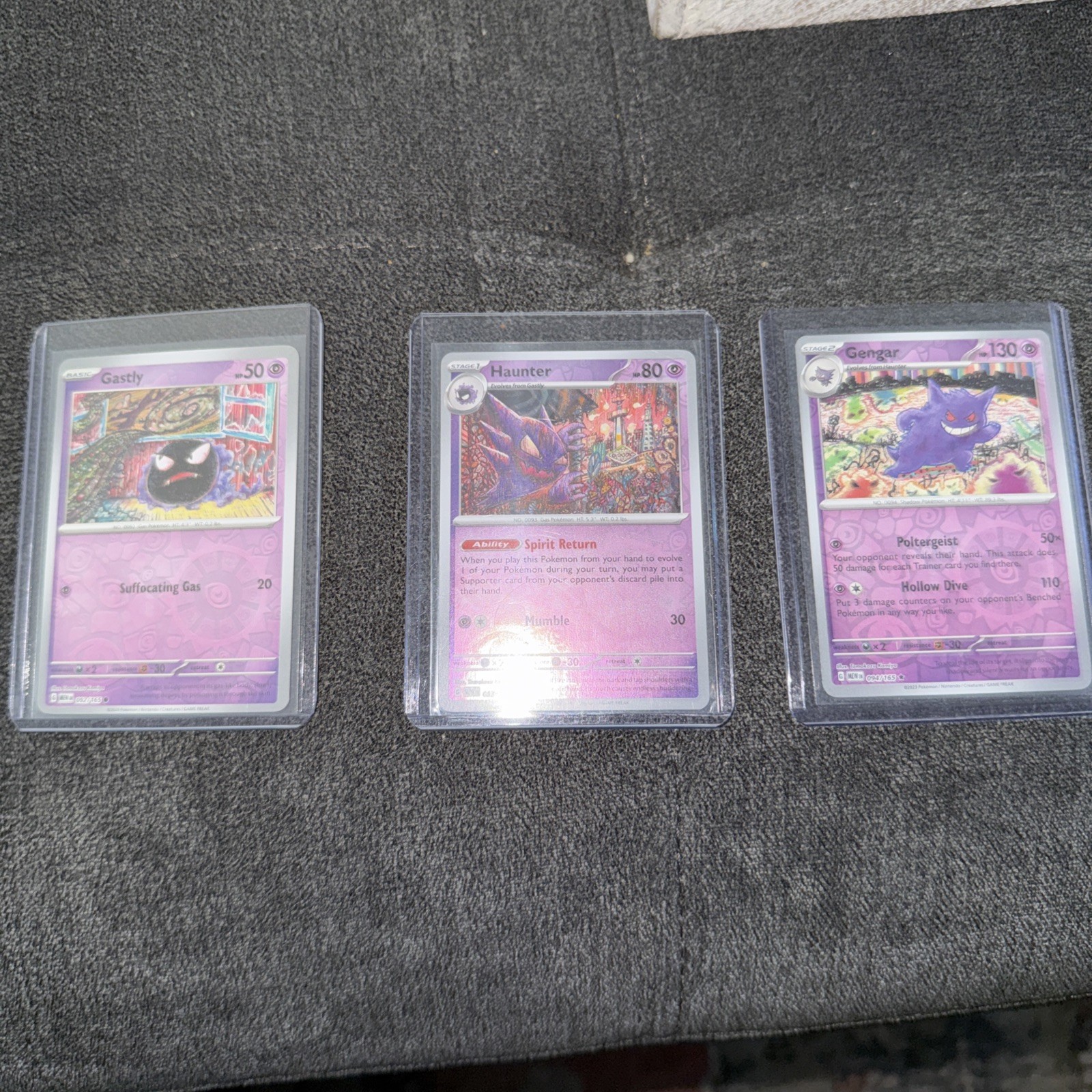 Gastly Haunter Gengar 2023 151 Mew set 092/093/094 Rev Holo NM