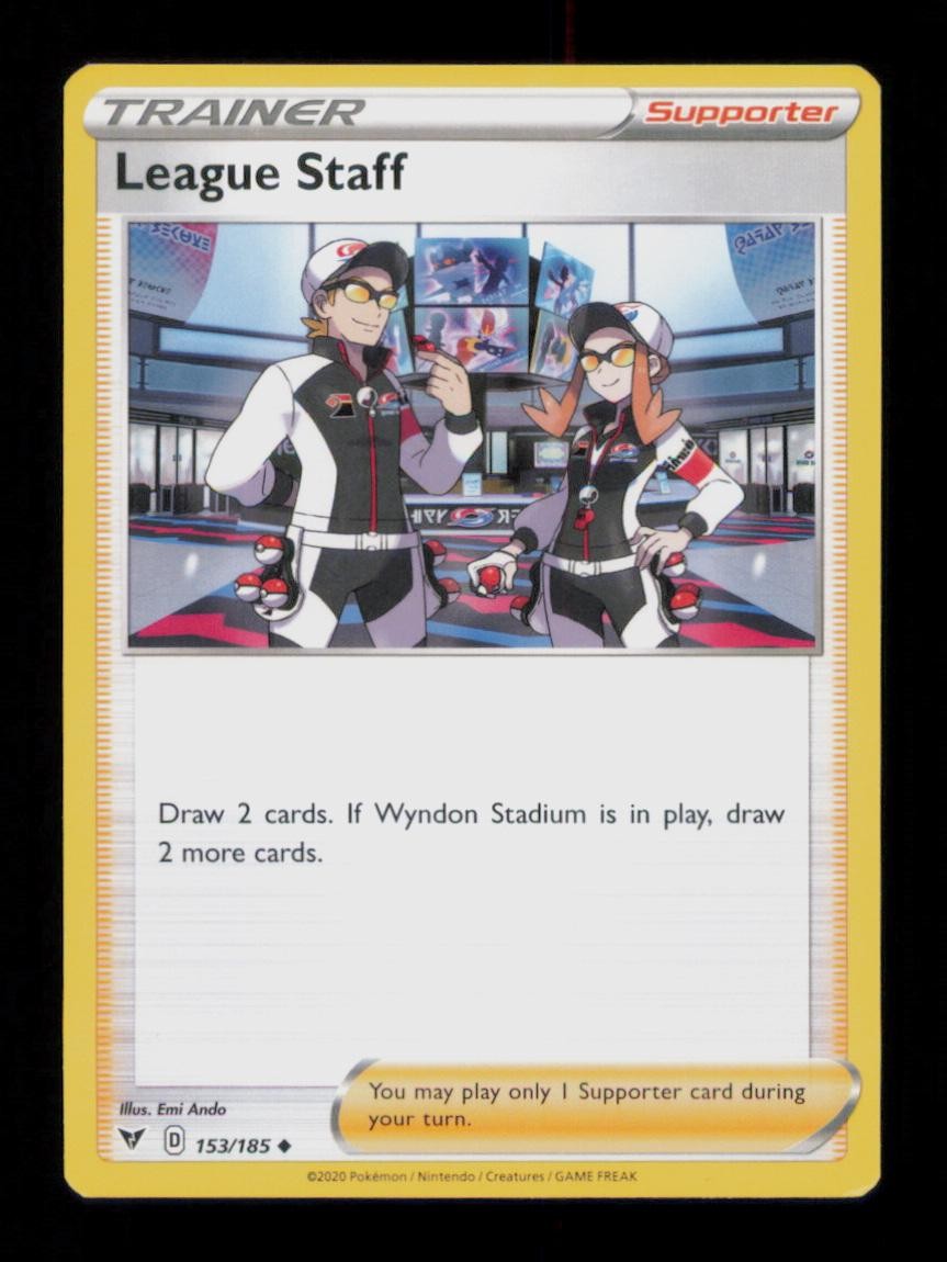 LEAGUE STAFF UNCOMMON 153/185 NM POKEMON