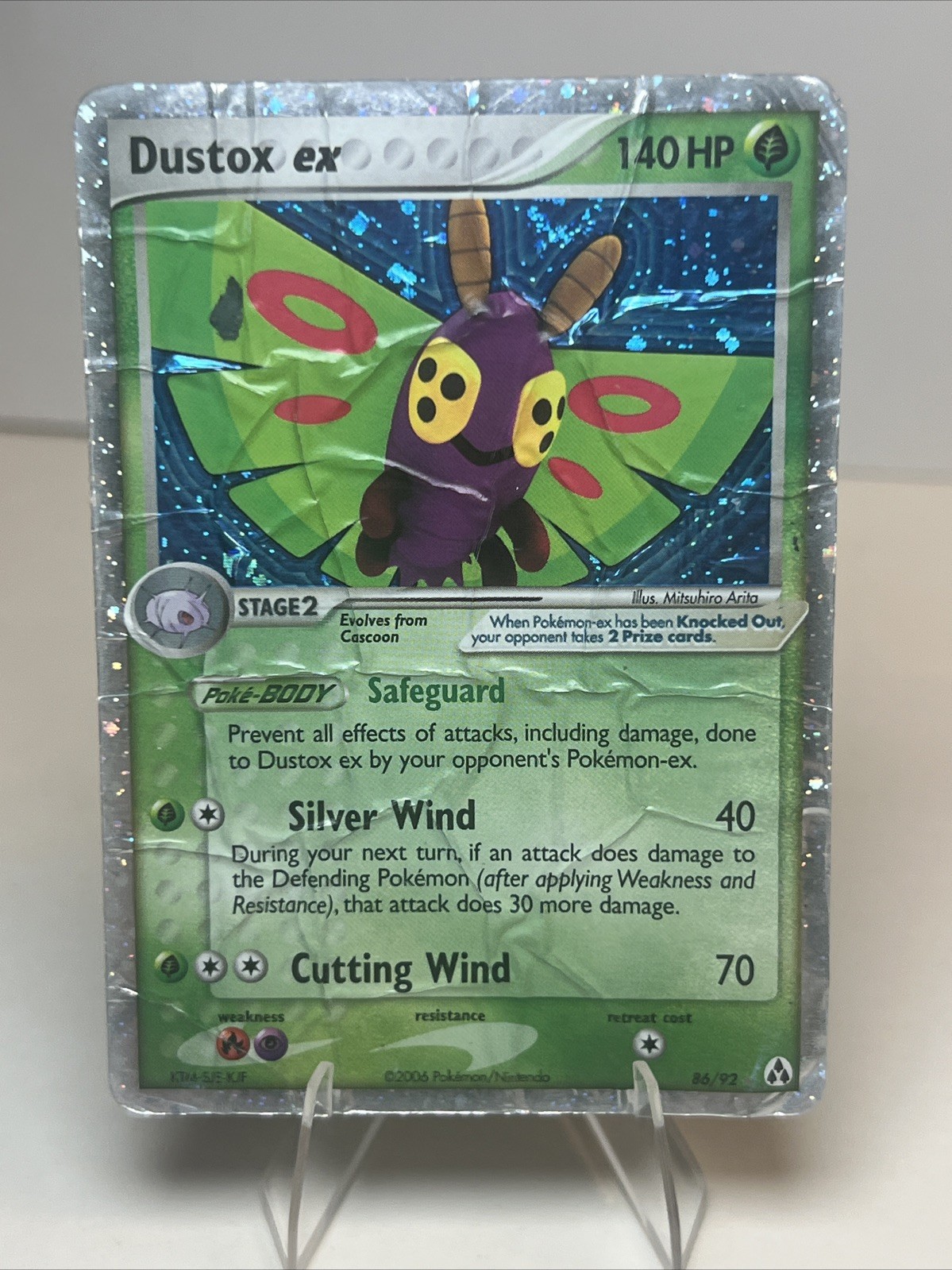 DAMAGED Dustox ex 86/92 Holofoil Legend Maker AUTHENTIC Pokemon Card