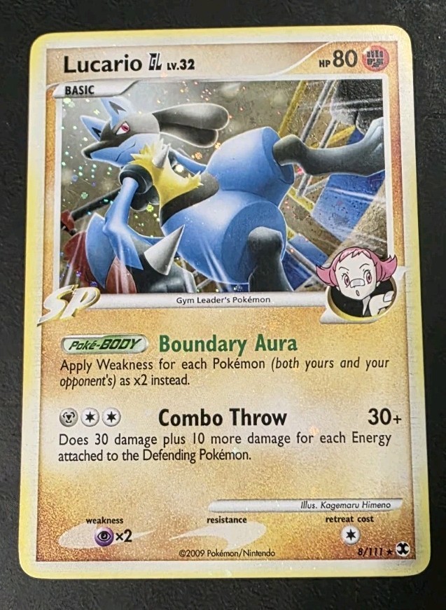 Lucario GL LV 32 8/111 Rising Rivals Holo 2009 Pokemon TCG LP