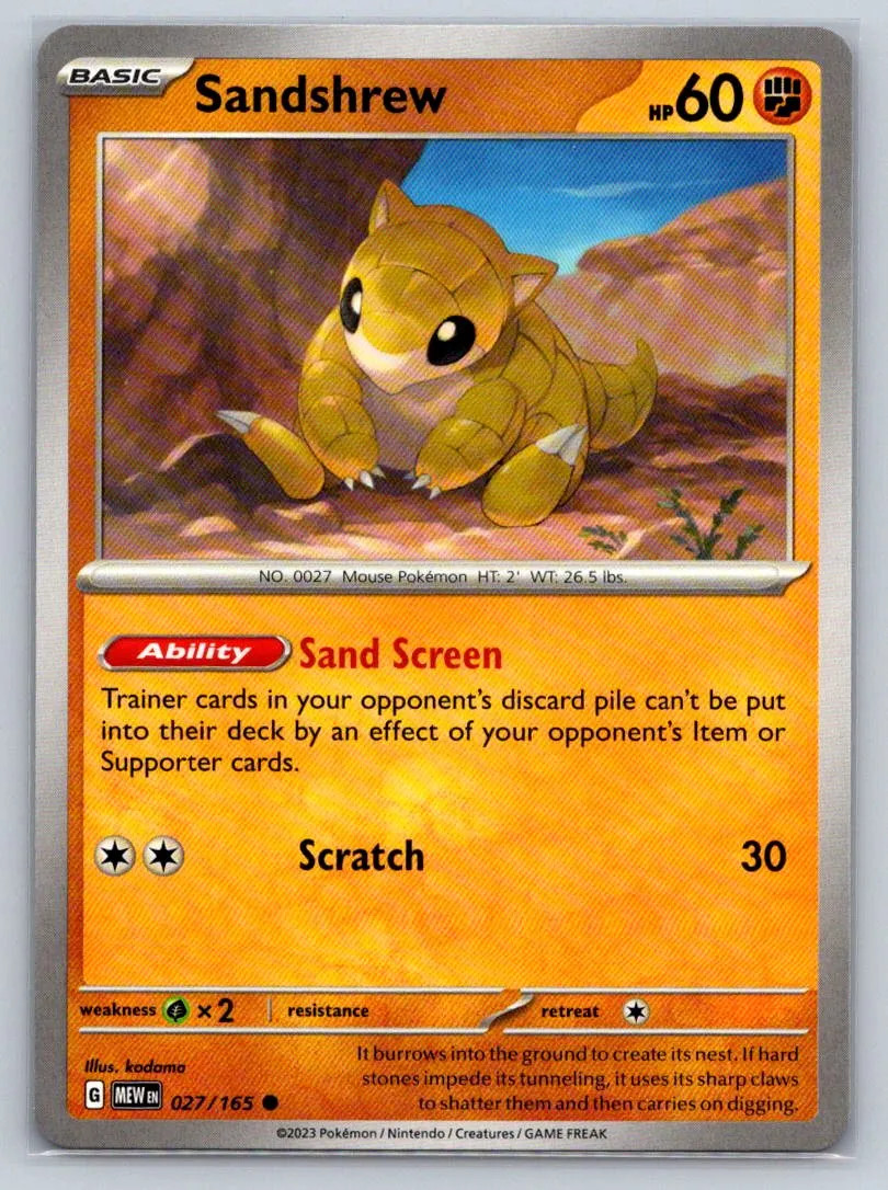 Sandshrew Common SV: Scarlet & Violet 151 027/165