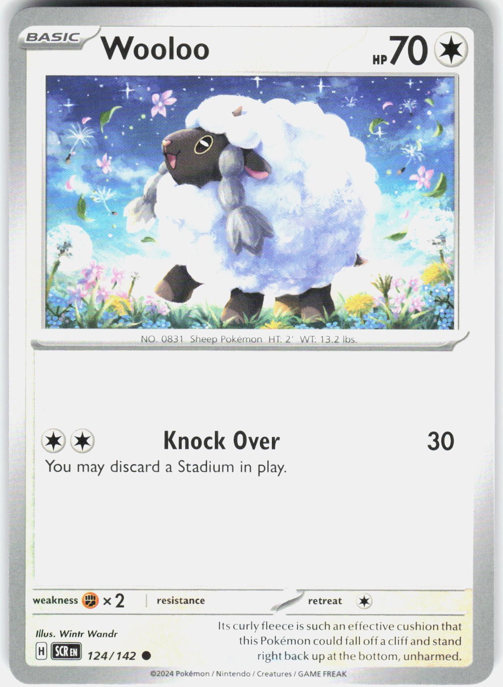 Wooloo 124/142 Common Stellar Crown Pokemon Near Mint