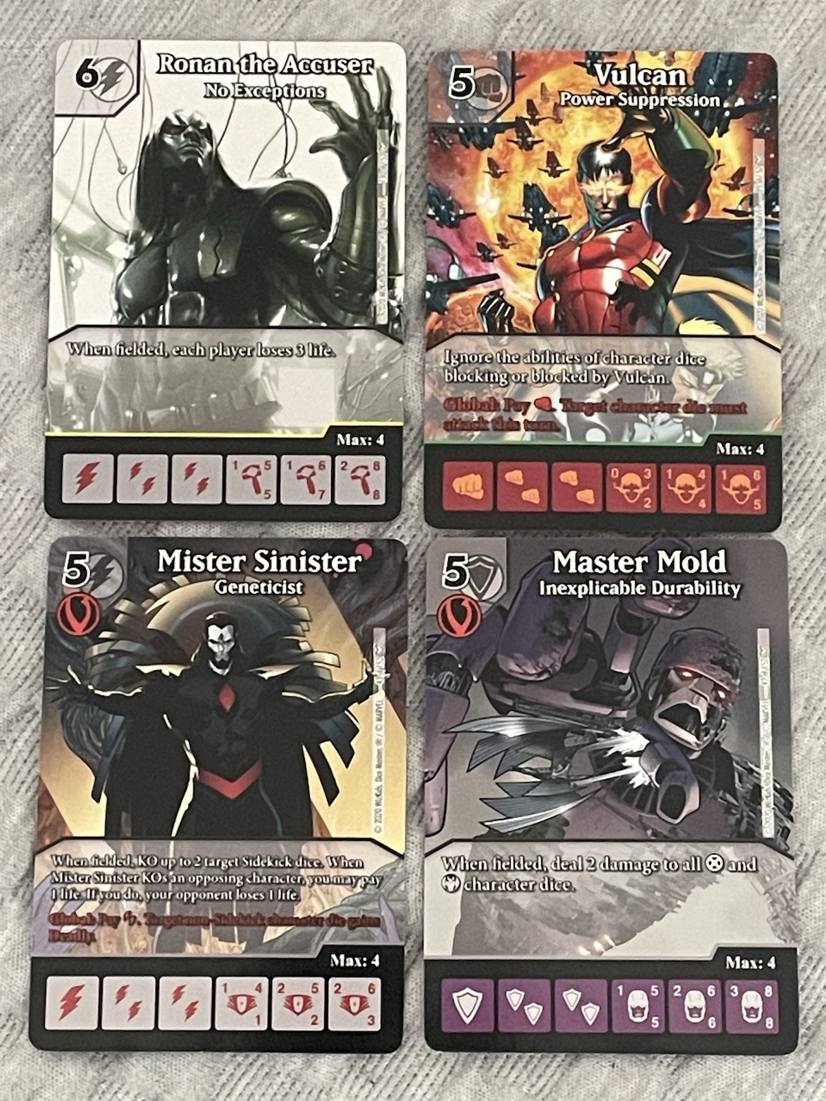 (12)Card with 24 Dice Masters Dark Phoenix Saga 2020 Marvel Storm Rogue Vulcan +