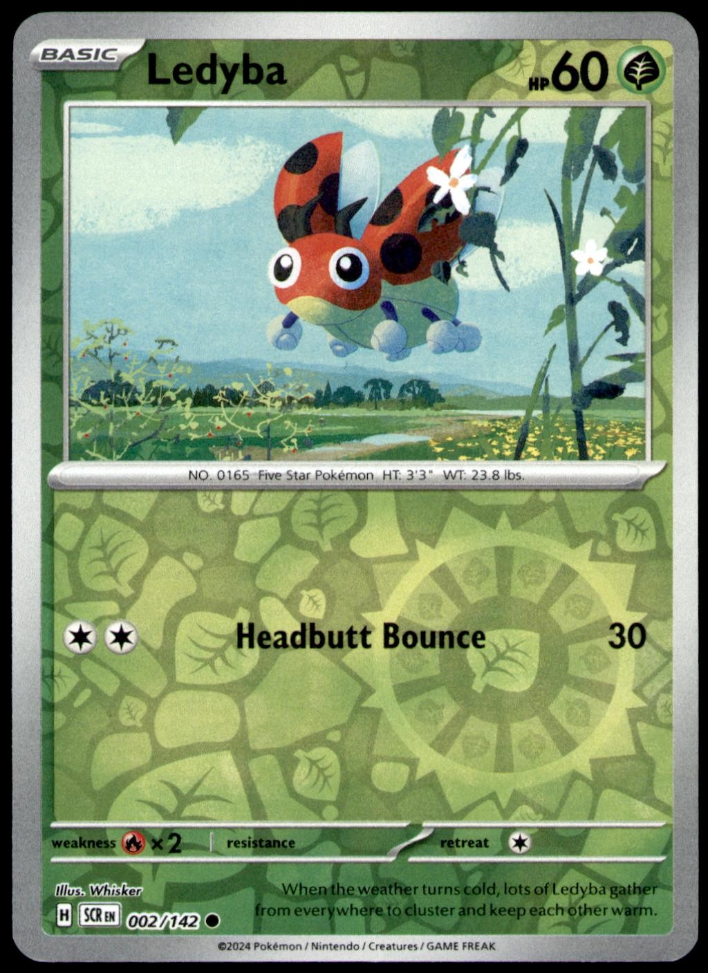 Ledyba 2/142 Common Stellar Crown Pokemon Reverse Holo Near Mint