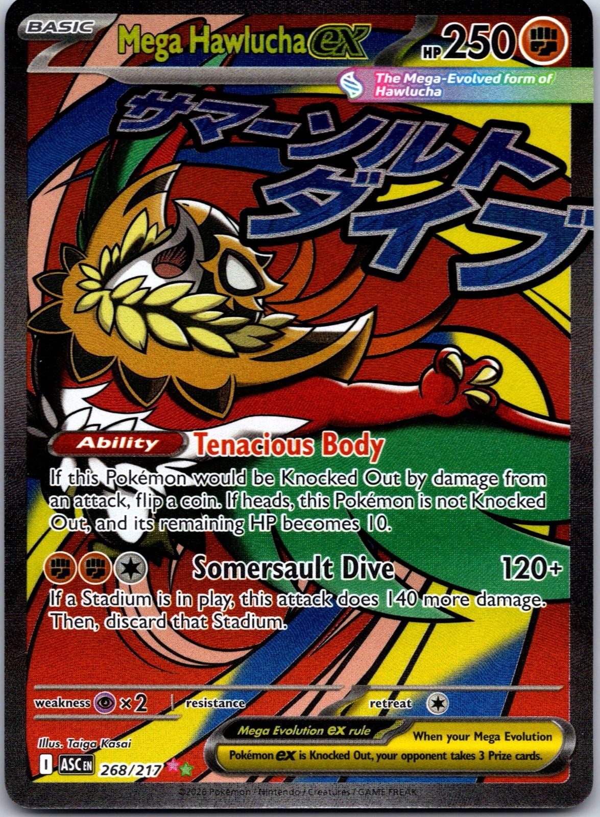 Mega Hawlucha ex 268/217 Mega Attack Rare Ascended Heroes HOLO NM/M