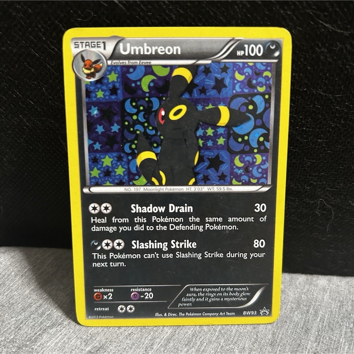 Pokémon Umbreon BW93 Black & White Promo Holo Card – Stage 1, 100 HP, 2013