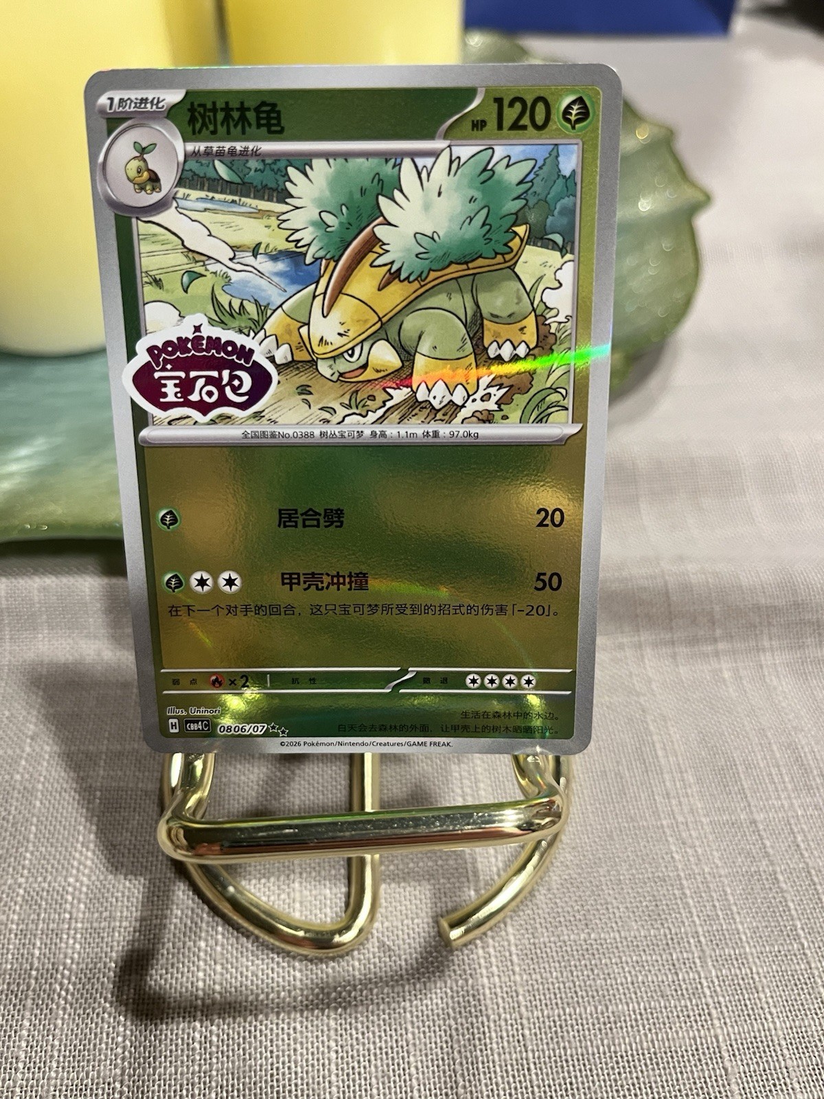 GROTLE 0806/07 STAMPED REVERSE GEM PACK VOLUME 4 POKEMON CHINESE NEAR MINT