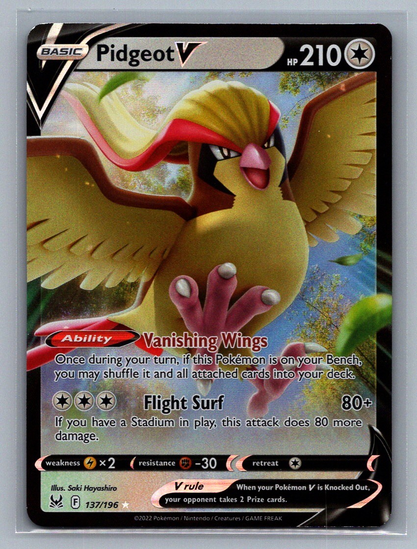Pidgeot V #137/196 Holo Lost Origin (Saki Hayashiro) Pokemon Card – LP
