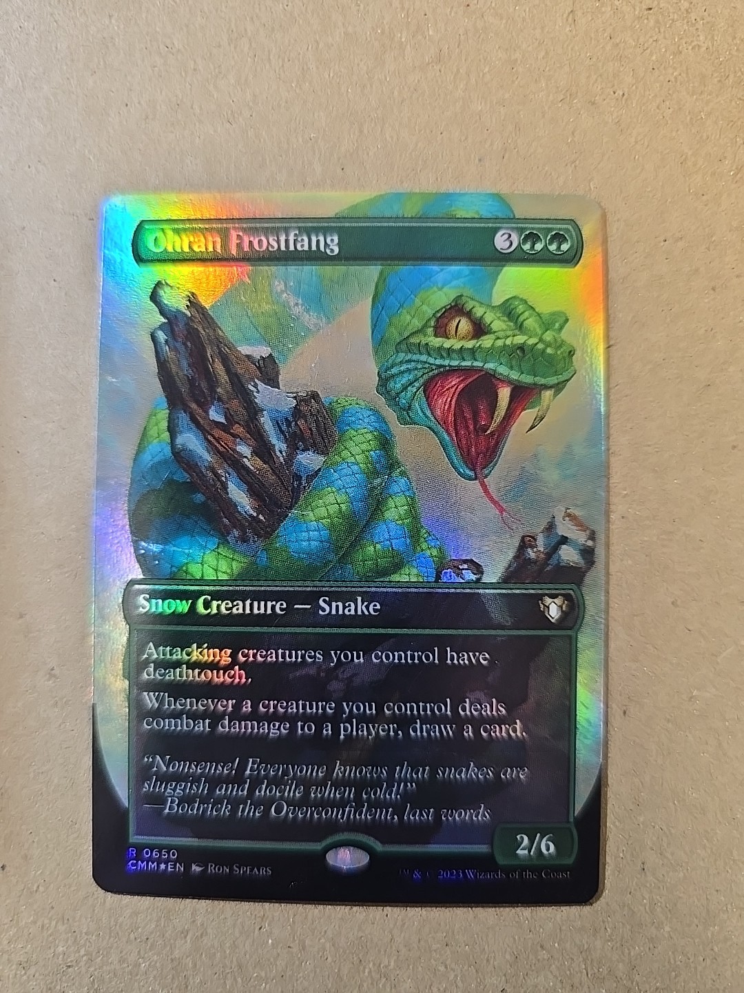 Ohran Frostfang (Borderless) – MTG – Commander Masters – Card #650 – Foil Rare